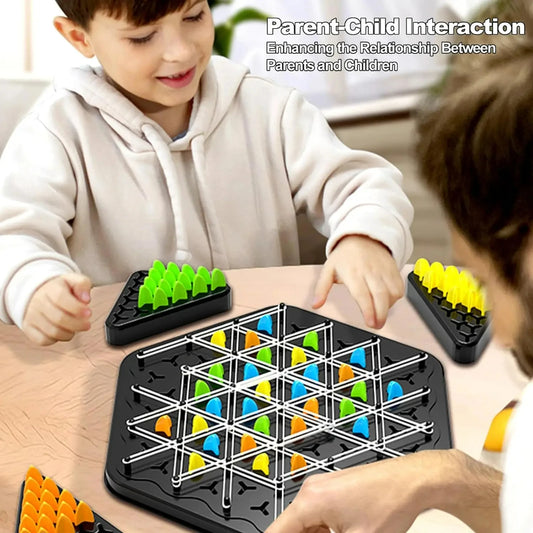 Chain Triangle Chess Game Triggle Rubber Band Game Educational Interactive Game Battle Set for Family Party Gift